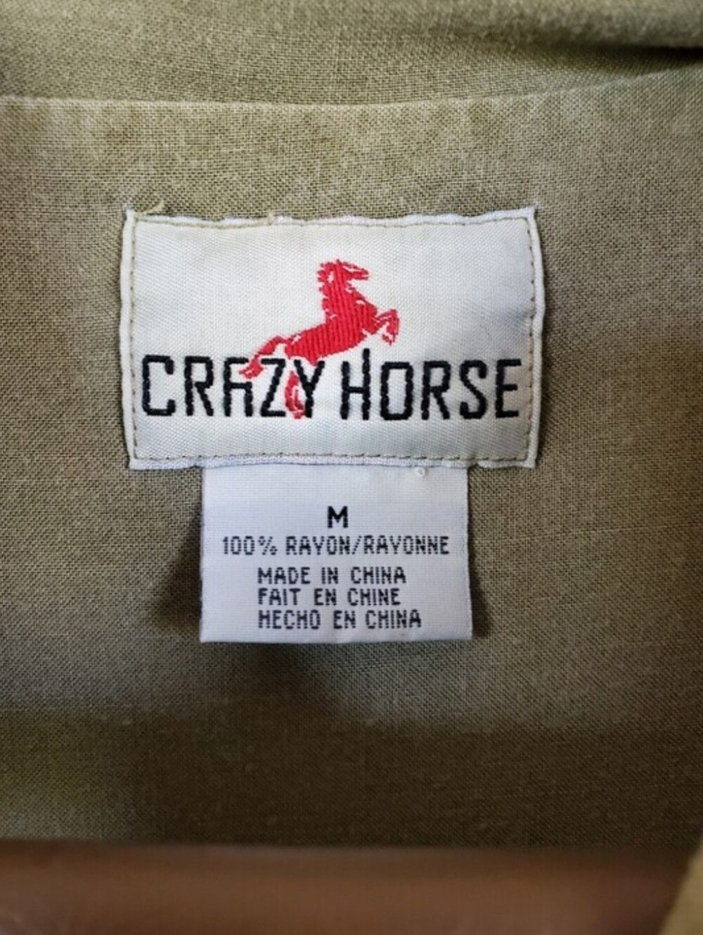 Vintage Crazy Horse Olive Green Sleeveless Button Down Safari Utility Shirt Top - Picture 2 of 8